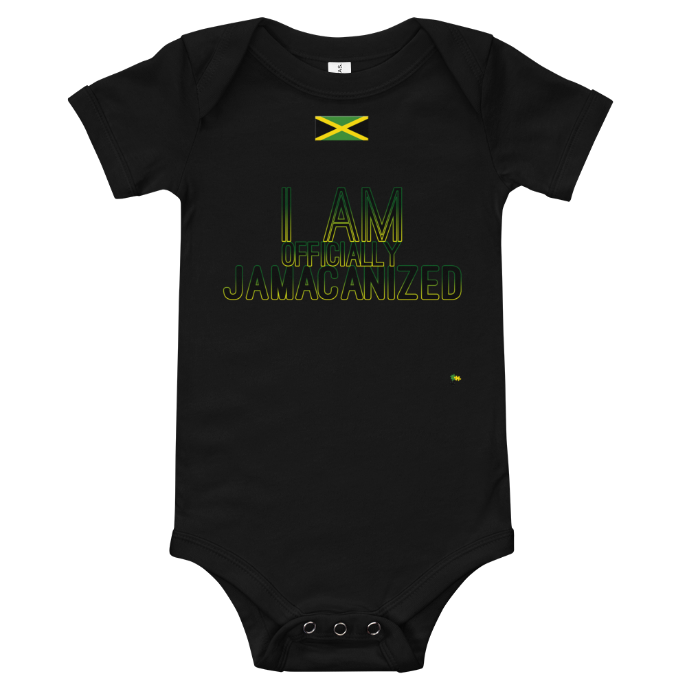 Baby's Short Sleeve Bodysuit - I Am Officially Jamaicanized            Item # BSSBioja
