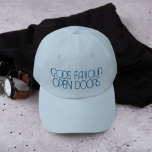 Load image into Gallery viewer, Embroidered Baseball Cap - God&#39;s Favour Opens Doors    Item# CLPgfo
