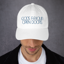 Cargar imagen en el visor de la galería, Embroidered Baseball Cap - God&#39;s Favour Opens Doors    Item# CLPgfo

