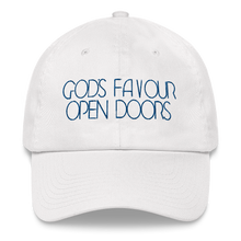 Carregar imagem no visualizador da galeria, Embroidered Baseball Cap - God&#39;s Favour Opens Doors    Item# CLPgfo
