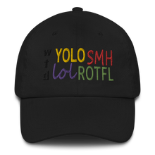 Load image into Gallery viewer, Embroidered Baseball Cap -  WTD YOLO ROTFL   Item# CLPwyr

