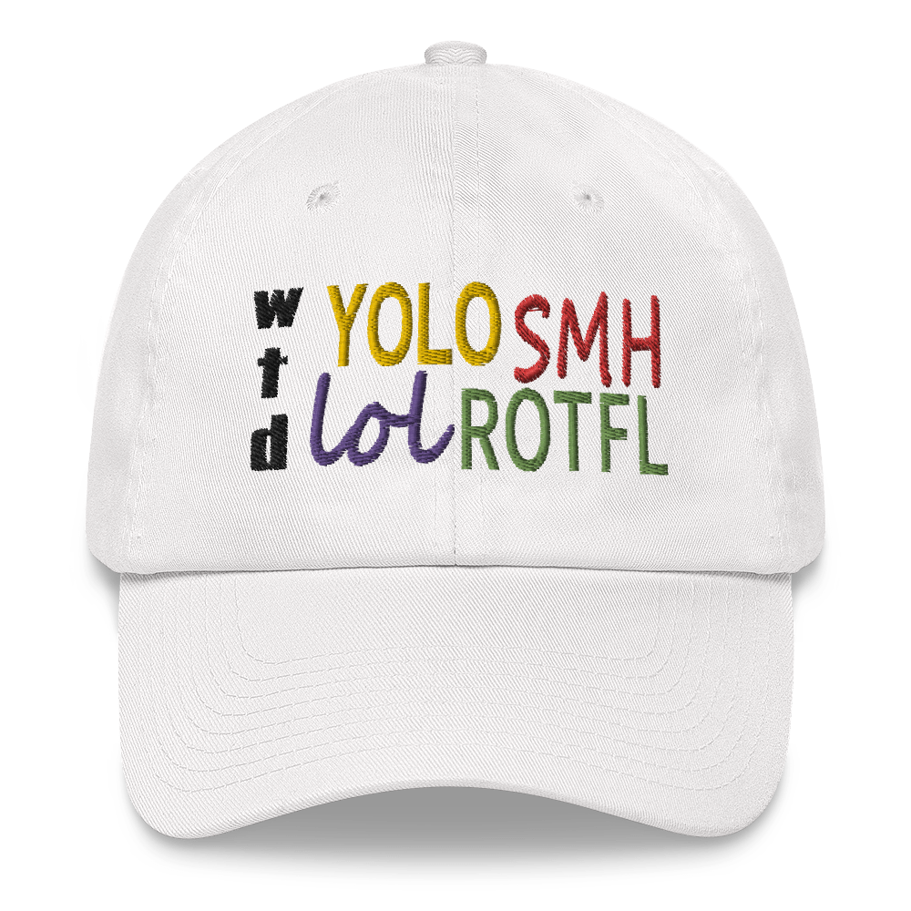Embroidered Baseball Cap -  WTD YOLO ROTFL   Item# CLPwyr